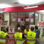 Conférence pirate sur le climat organisée dans l’agence Société Générale de Grenoble Victor Hugo !